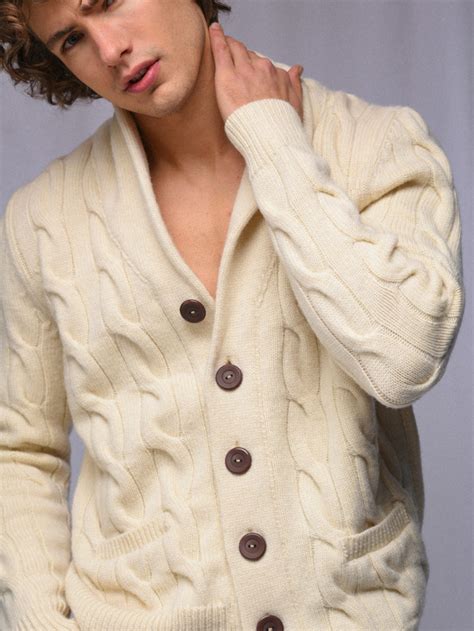 luxury knitted cardigan for men.